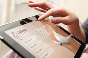 Person viewing animation library on tablet device