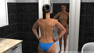 Breast Self Exam Visual Inspection Shoulders Forward Image